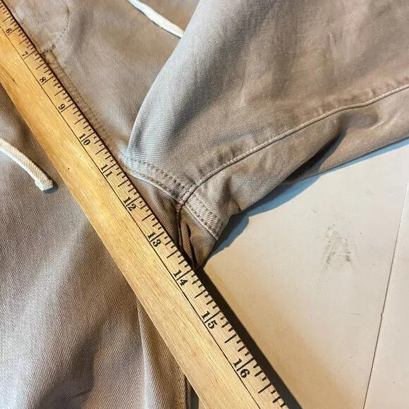 Paige Women 34 Carly Wide Leg Pant Khaki Ankle Moss Taupe Tie Waist High Waist - Picture 10 of 12